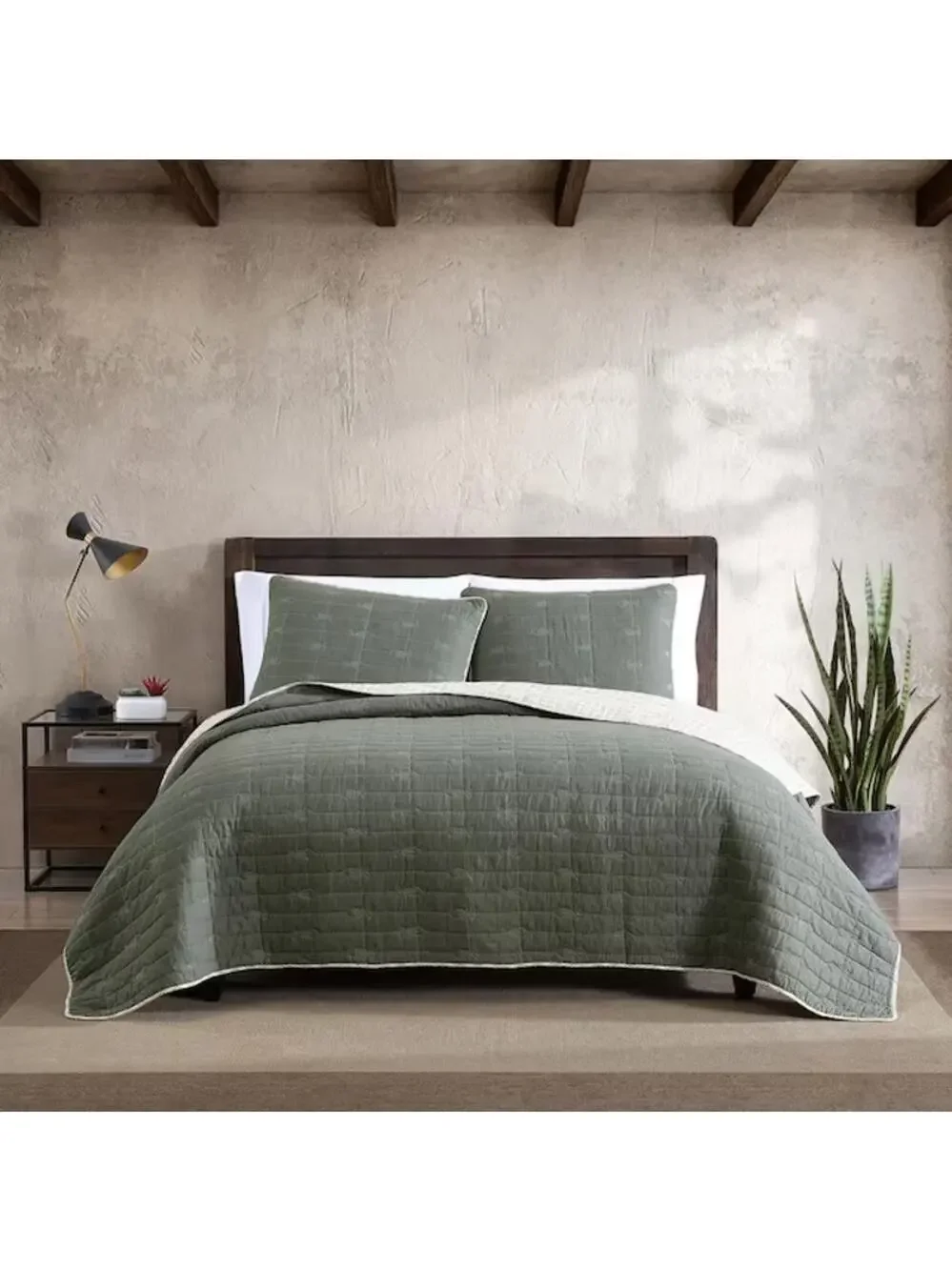 Eddie Bauer Home Troutdale 2-pc. Quilt Set Green Size Twin NWT Cabincore Cottage